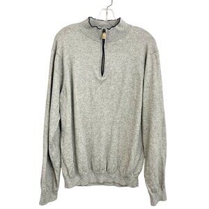 Vineyard Vines Quarter Zip Pullover Sweater Gray Wool Cashmere Men's Size Large